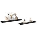 vidaXL Plávajúce nástenné police 2 ks, čierne 120x23,5x3,8 cm, MDF