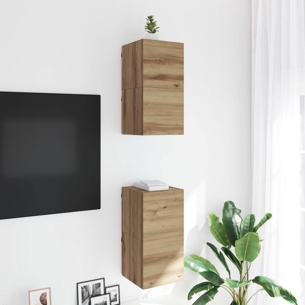 vidaXL Nástenná skriňa pre TV Nástenný Dub artisan 30,5 x 30 x 30 cm