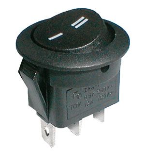 Prepínač kolískový okrúhly  2pol./3pin  ON-ON 250V/6A čierny