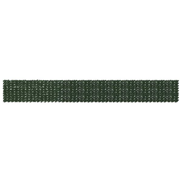 vidaXL Balkónový plôtik s listami Tmavozelená 600 x 75 cm