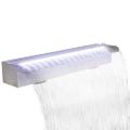 Obdĺžniková bazénová fontána/vodopád s LED, nehrdzavejúca oceľ 60 cm