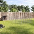 vidaXL Koterec pre psy strieborný 13,31 m² oceľ