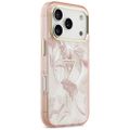 Puzdro Guess Magsafe Pc TPU Jungle Tonal Pattern s potlačeným logom, trojuholníkom a kovovým rámčekom fotoaparátu pre iPhone 17 Pro ružové