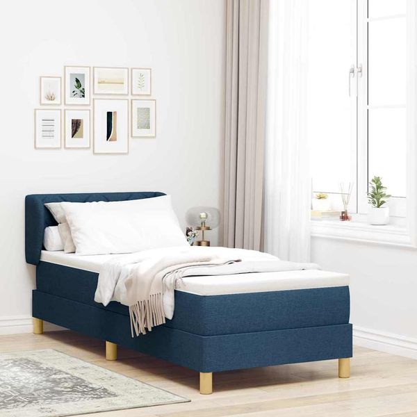 vidaXL Posteľ s pružinovým rámom Modrá 80 x 200 cm látka