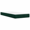 vidaXL Posteľný rám boxsping s matracom tmavozelený 90x200 cm zamat