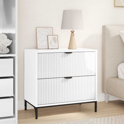 vidaXL Nočný stolík Biela s vysokým leskom 63.5 x 36 x 61 cm