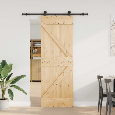 vidaXL Posuvné dvere NARVIK 70 x 210 cm (152,5 cm) Prírodná a čierna