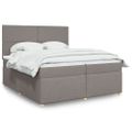 vidaXL Boxspring posteľ s matracom sivohnedý 200x200 cm látka