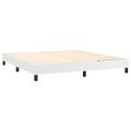 vidaXL Boxspring posteľ s matracom a LED biela 160x200 cm umelá koža