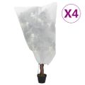 vidaXL Flísové kryty na rastliny so šnúrkou 4 ks 70 g/m² 0,8x1 m