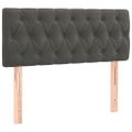 vidaXL Posteľný rám boxspring s matracom tmavosivý 90x200 cm zamat