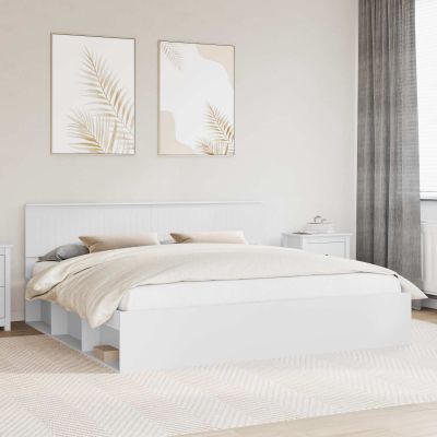 vidaXL Rám postele Biela 200 x 200 cm Masívne borovicové drevo