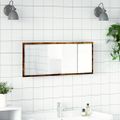 vidaXL LED kúpeľňové zrkadlo údený dub 100x8,5x37cm, kompozitné drevo