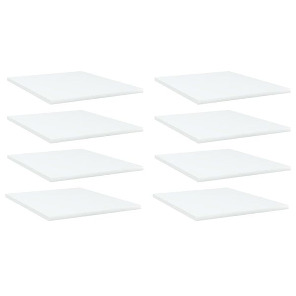 vidaXL Prídavné police 8 ks, biele 40x50x1,5 cm, drevotrieska