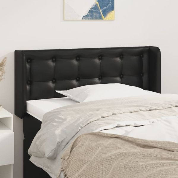vidaXL Čelo postele so záhybmi čierne 93x16x78/88 cm umelá koža