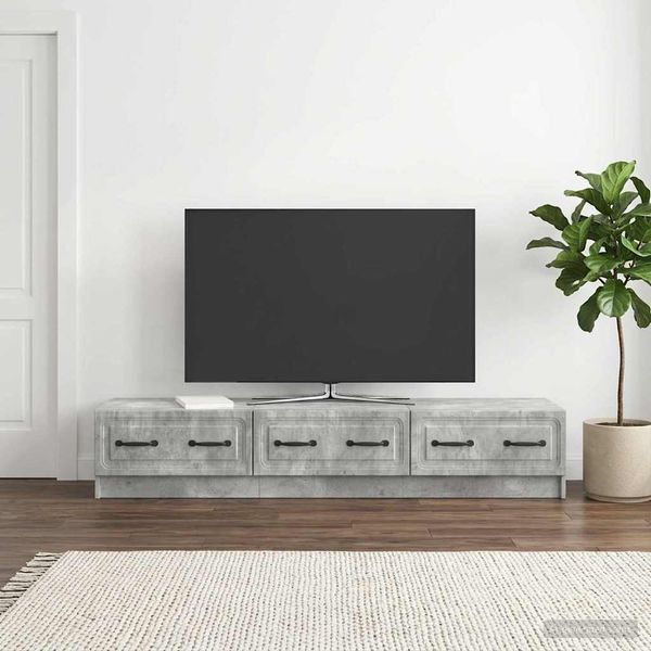 vidaXL TV skrinka Betónovo sivá 147 x 34,5 x 27 cm Kompozitné drevo