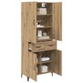vidaXL Highboard Remeselný dub 69,5 x 34 x 180 cm Kompozitné drevo