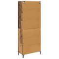 vidaXL Highboard Staré drevo 69,5 x 34 x 180 cm Kompozitné drevo