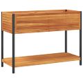 vidaXL Záhradný kvetináč s policou 110x45x80 cm masívna akácia a oceľ