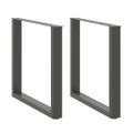 vidaXL Nohy k jedálenskému stolu v tvare U, 2 ks, antracitové, 90 x (72-73) cm, oceľ