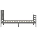 vidaXL Rám postele s čelom sivý 100x200 cm masívne drevo