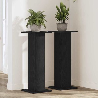 vidaXL Stojan na rastliny 2 pcs Čierny dub 30 x 30 x 80 cm