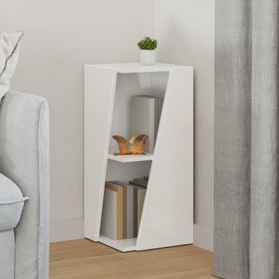 vidaXL Bočná polica Vysoký lesk bielej 33 x 32 x 70,5 cm