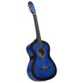 vidaXL Klasická gitara pre začiatočníkov s taškou modrá 4/4 39"