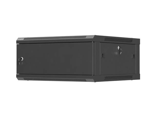LANBERG NÁSTENNÁ INŠTALAČNÁ SKRIŇA 19'' 4U 600X600 ČIERNE KOVOVÉ DVERE (PLOCHÉ BALENIE)