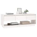 vidaXL TV skrinka biela 110,5x34x40 cm masívna borovica