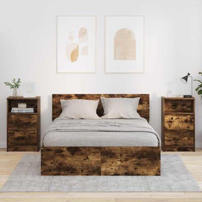 vidaXL Nočné stolíky so zásuvkou 2 pcs Dymová dub 40 x 30 x 467 cm