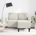 vidaXL 2-miestna pohovka s leňoškou Krémová v tvare L 125 cm Zamat