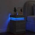 vidaXL Nočné stolíky s LED svetlami sivé sonoma 35x39x55 cm