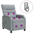 vidaXL Masážne relaxačné kreslo Svetlosivá Látka