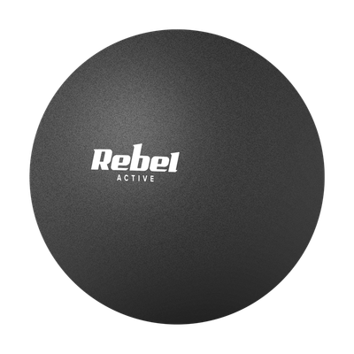 Masážna guľa 6,25 cm, REBEL ACTIVE RBA-3057, čierna, materiál silikon