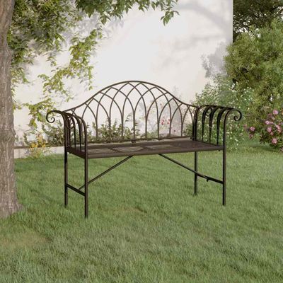 vidaXL 2-miestna záhradná lavička 128 cm oceľová čierna