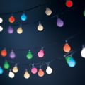 Svetelné reťazce so solárnymi LED matnými guľôčkami SFB62 6,5 m 30 guľôčok viacfarebné Forever Light