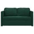 vidaXL Podlahová rozklad. pohovka 2v1 tmavozelená 122x204x55 cm zamat