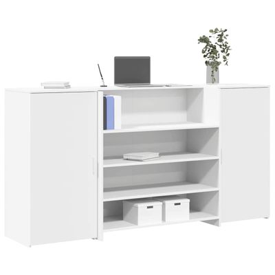 vidaXL Recepčný pult biely 200x50x103,5 cm, umelé drevo