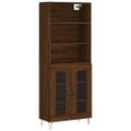 vidaXL Vysoká skrinka hnedý dub 69,5x34x180 cm spracované drevo