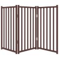 vidaXL Brána pre psa skladacia 3 panely 150 cm masívne jedľové drevo