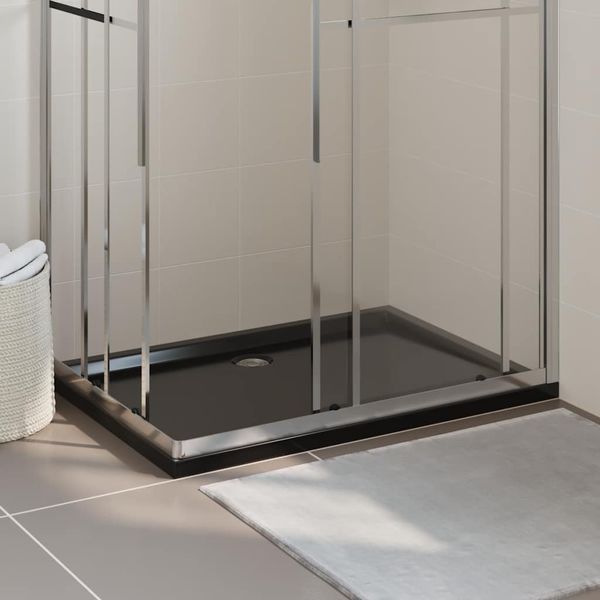 vidaXL Obdĺžniková sprchová vanička z ABS čierna 80x110 cm