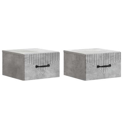 vidaXL Nástenná nočná skrinka 2 pcs Betónovo sivá 34,5 x 33 x 20 cm