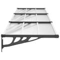 vidaXL Vchodová strieška čierna a priehľadná 297,5x90 cm polykarbonát