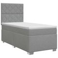 vidaXL Posteľ boxspring s matracom Svetlosivá 100 x 200 cm Látka