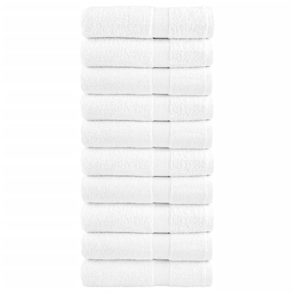 vidaXL Prémiové osušky SOLUND 10 ks biele 100x150 cm 600 g/m2