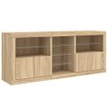 vidaXL Komoda s LED svetlami dub sonoma 181,5x37x67 cm