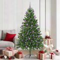 vidaXL Vianočný stromček s 300 LED-i so stojanom Zelená 180 cm PE