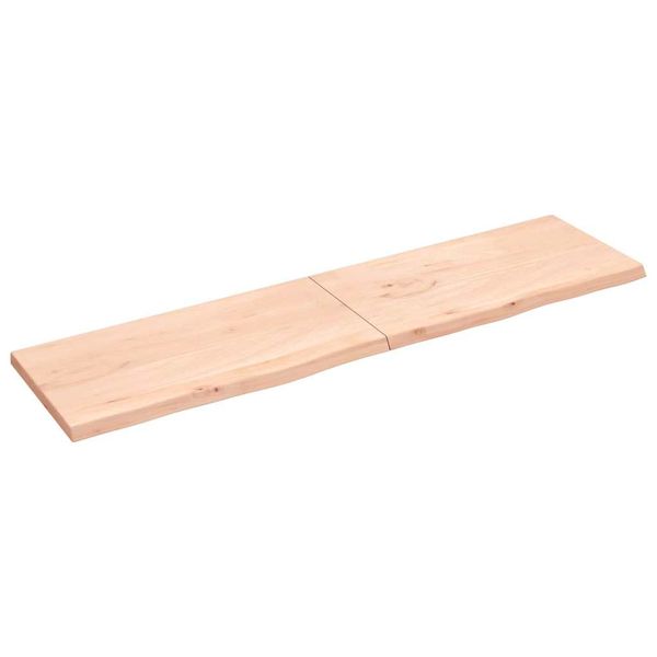 vidaXL Nástenná polica 200x50x(2-4) cm neošetrený dubový masív