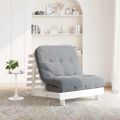 vidaXL Rozkl. futonová pohovka s matracom biela 80x206x11 cm borovica